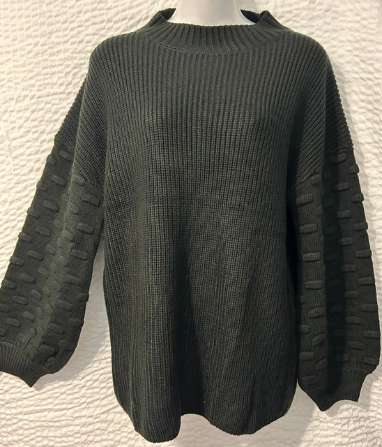 Black Waffle-Knit Sweater S