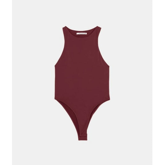 Maroon Highneck Bodysuit S