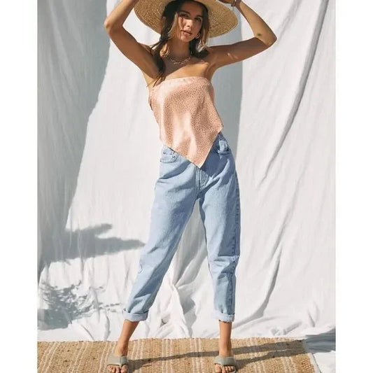 Endless Blu Jacquard Bandana Top
