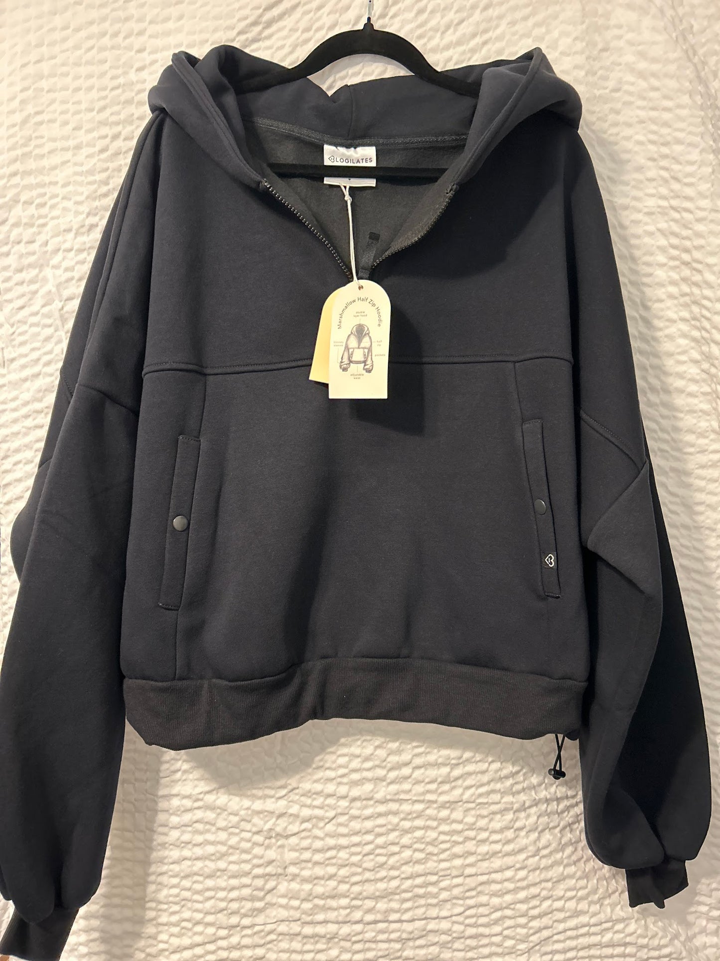 Blogilates Marshmellow Half-zip Black Hoodie