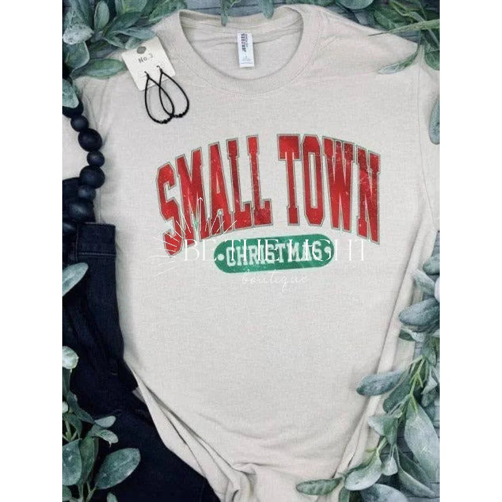 Small Town Christmas: Jerzee Tan Tee / Medium