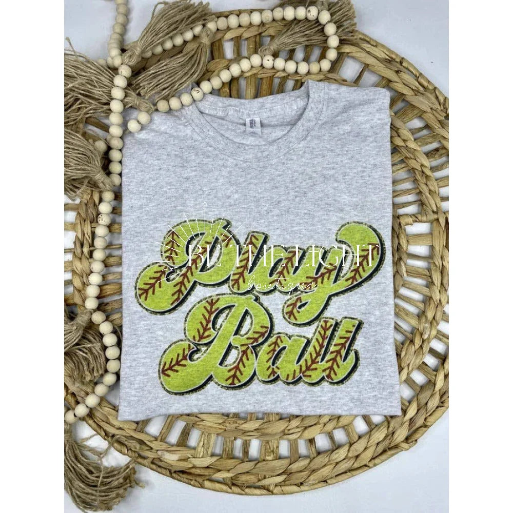 Softball Playball (T-Shirt): Jerzee Ash Grey / M